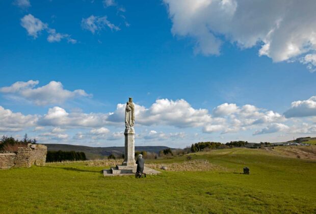 Statue of Our Lady of Penrhys, Rhondda Valley, South Wales.